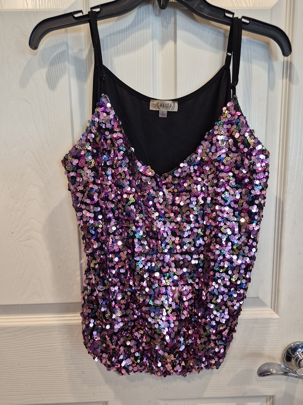 5/25 Lavish Purple Iridescent Sequin Cami Top